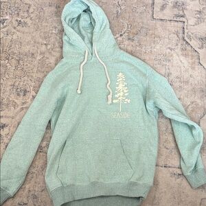 Seaside Mint Green Hoodie with Tree Design